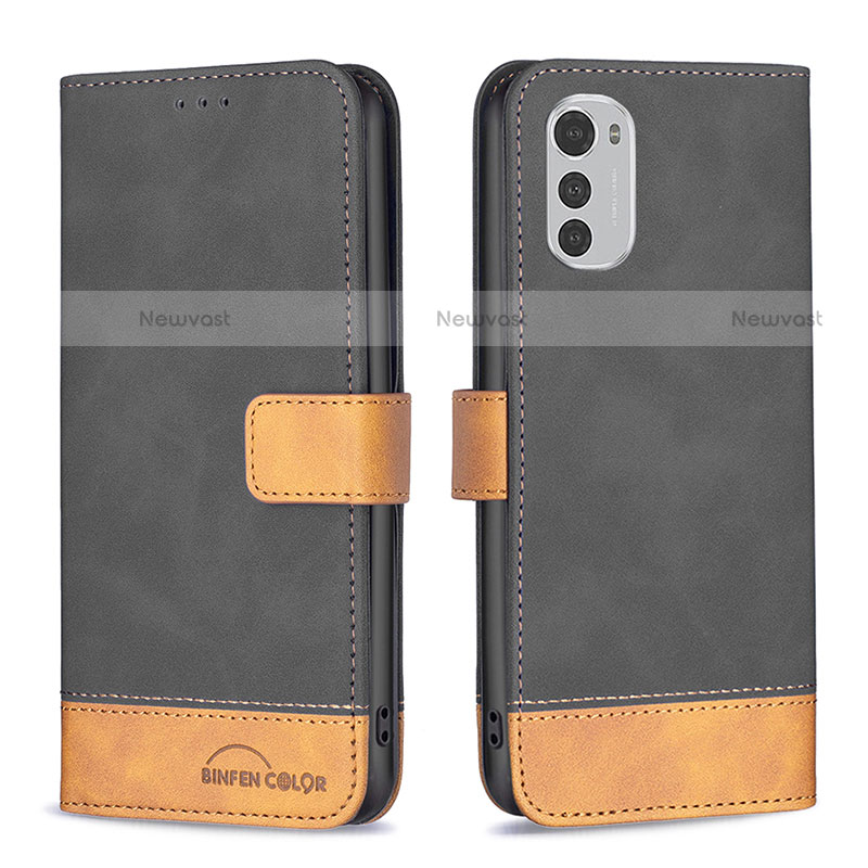 Leather Case Stands Flip Cover Holder B05F for Motorola Moto E32s