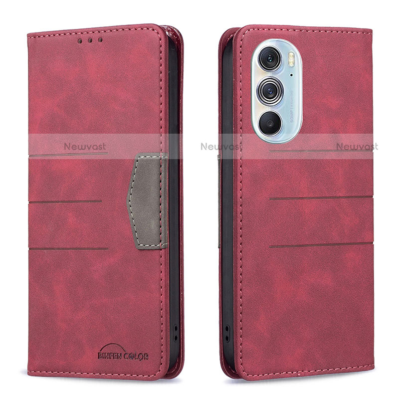 Leather Case Stands Flip Cover Holder B05F for Motorola Moto Edge Plus (2022) 5G
