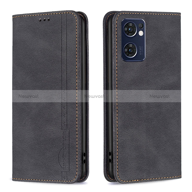 Leather Case Stands Flip Cover Holder B05F for Oppo Reno7 5G