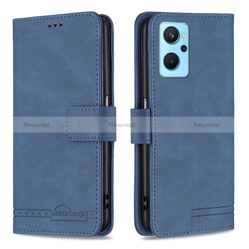Leather Case Stands Flip Cover Holder B05F for Realme 9i 4G