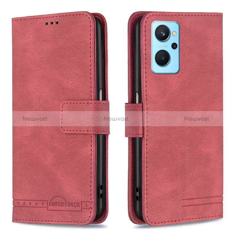 Leather Case Stands Flip Cover Holder B05F for Realme 9i 4G