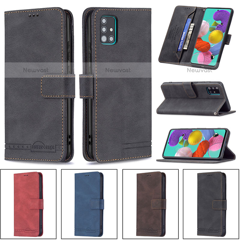 Leather Case Stands Flip Cover Holder B05F for Samsung Galaxy A51 4G