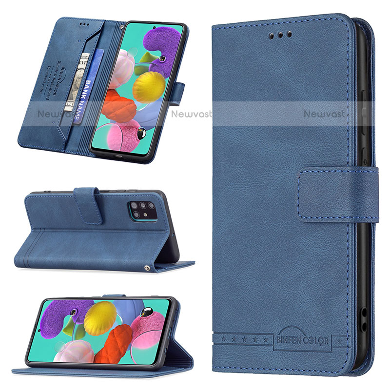 Leather Case Stands Flip Cover Holder B05F for Samsung Galaxy A51 4G