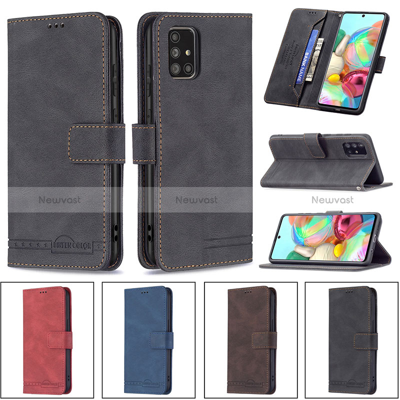 Leather Case Stands Flip Cover Holder B05F for Samsung Galaxy A71 5G