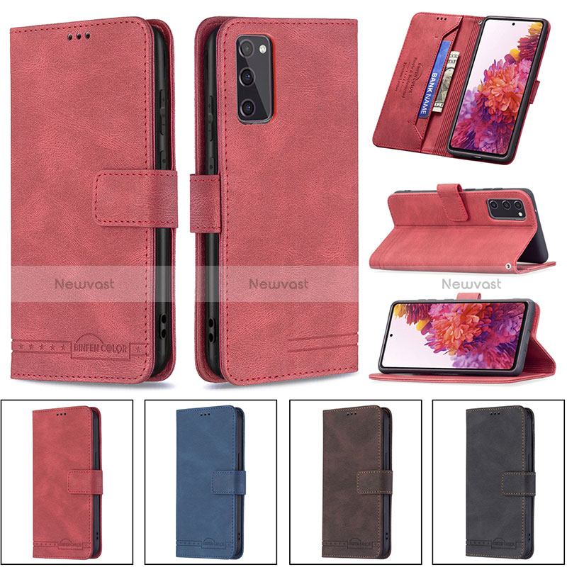 Leather Case Stands Flip Cover Holder B05F for Samsung Galaxy S20 FE (2022) 5G