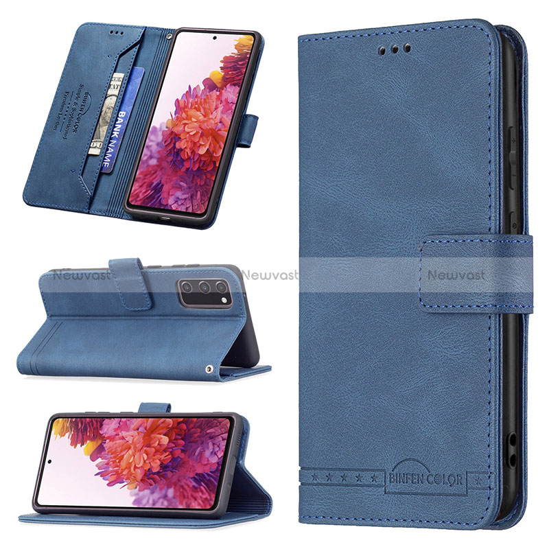 Leather Case Stands Flip Cover Holder B05F for Samsung Galaxy S20 FE (2022) 5G