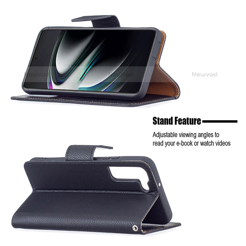 Leather Case Stands Flip Cover Holder B05F for Samsung Galaxy S21 FE 5G