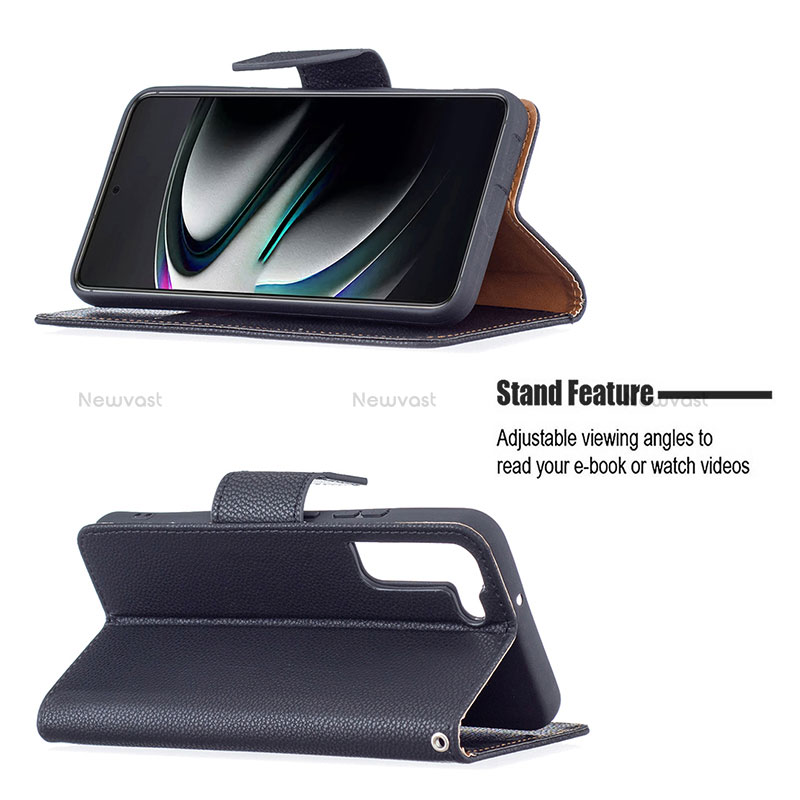 Leather Case Stands Flip Cover Holder B05F for Samsung Galaxy S22 Plus 5G