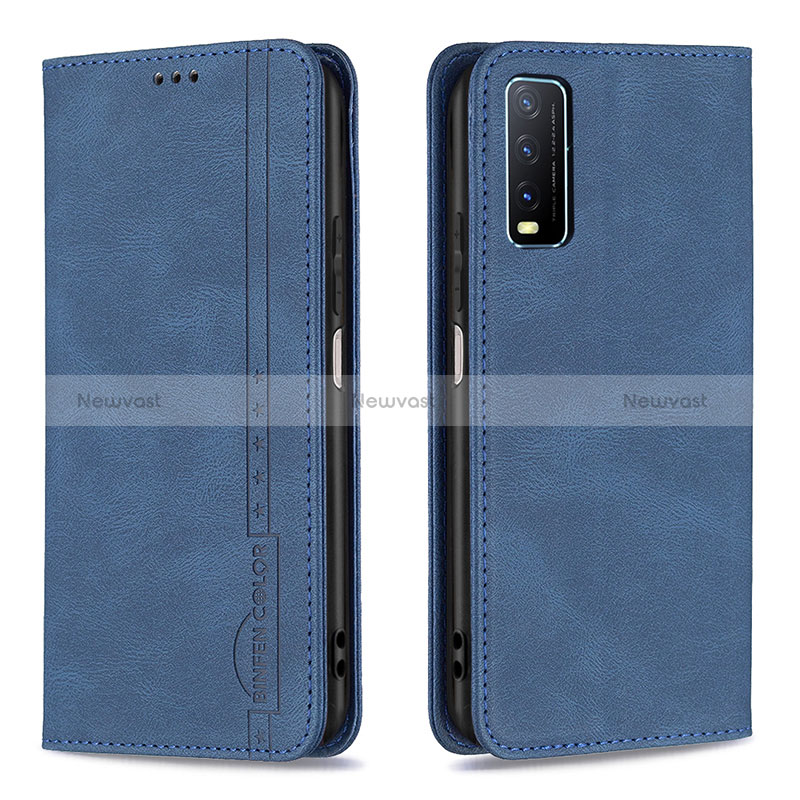 Leather Case Stands Flip Cover Holder B05F for Vivo Y11s