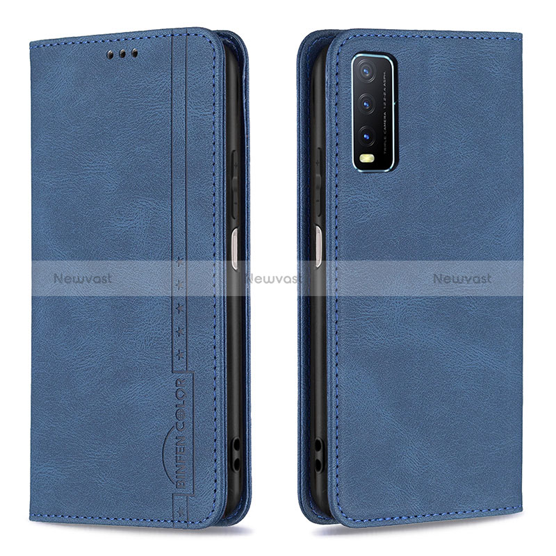 Leather Case Stands Flip Cover Holder B05F for Vivo Y12s