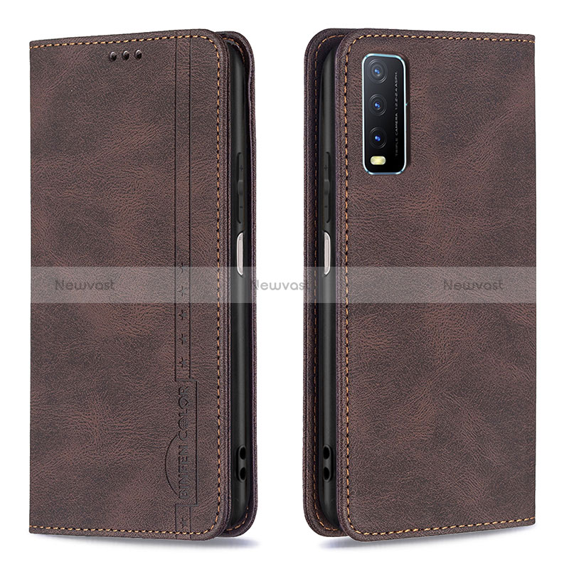 Leather Case Stands Flip Cover Holder B05F for Vivo Y20
