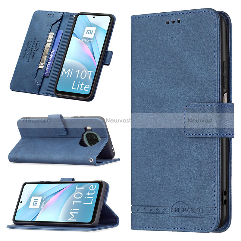 Leather Case Stands Flip Cover Holder B05F for Xiaomi Mi 10i 5G