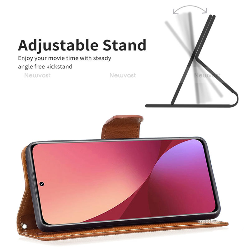 Leather Case Stands Flip Cover Holder B05F for Xiaomi Mi 12X 5G