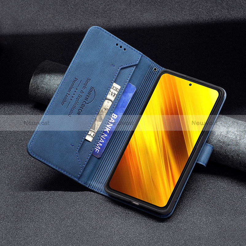 Leather Case Stands Flip Cover Holder B05F for Xiaomi Poco X3 NFC