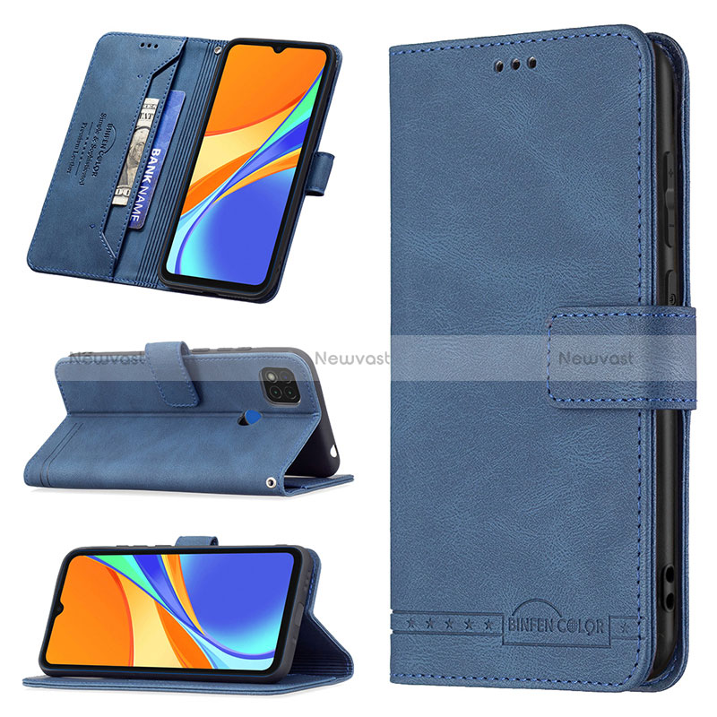 Leather Case Stands Flip Cover Holder B05F for Xiaomi Redmi 9C