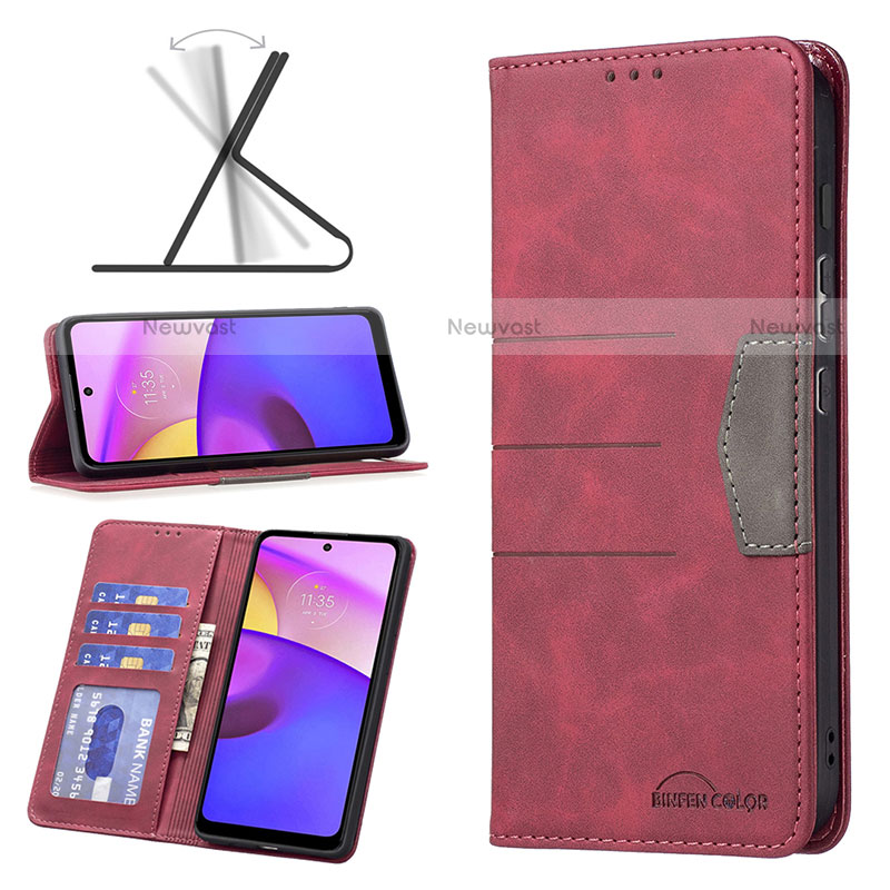 Leather Case Stands Flip Cover Holder B06F for Motorola Moto E40