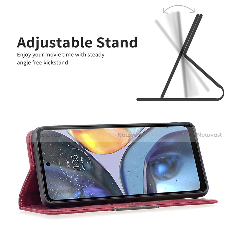 Leather Case Stands Flip Cover Holder B06F for Motorola Moto G22