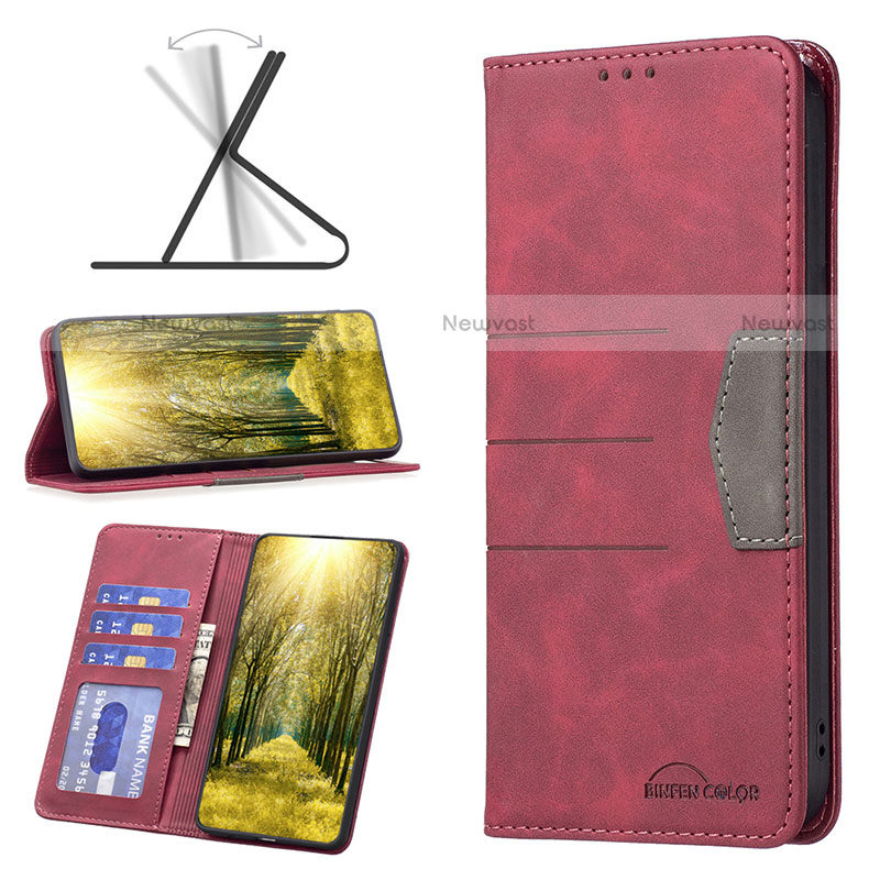 Leather Case Stands Flip Cover Holder B06F for Motorola Moto G51 5G