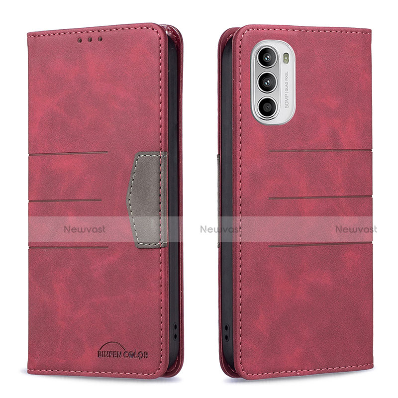 Leather Case Stands Flip Cover Holder B06F for Motorola MOTO G52
