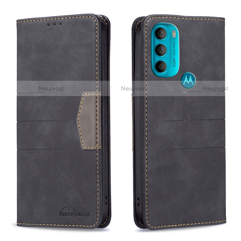 Leather Case Stands Flip Cover Holder B06F for Motorola Moto G71 5G