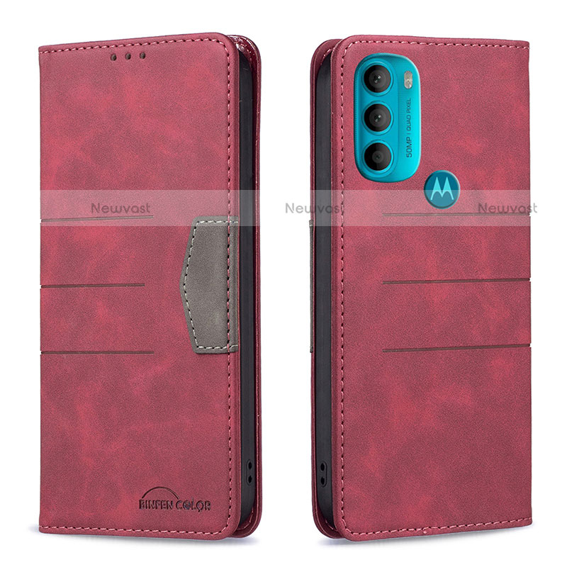 Leather Case Stands Flip Cover Holder B06F for Motorola Moto G71 5G