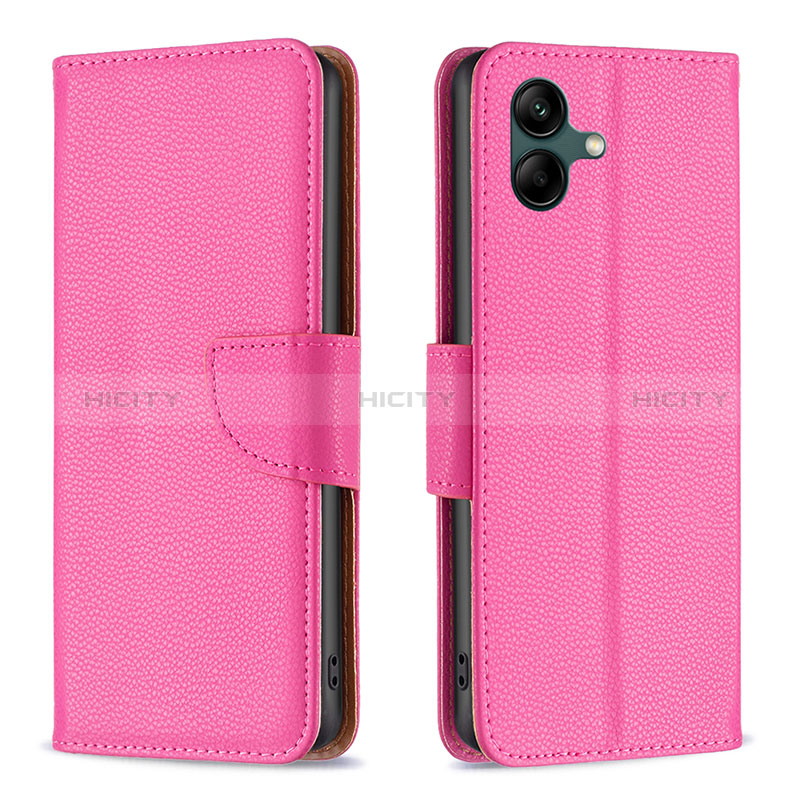 Leather Case Stands Flip Cover Holder B06F for Samsung Galaxy A04E Hot Pink