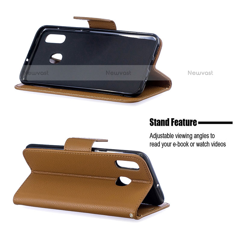 Leather Case Stands Flip Cover Holder B06F for Samsung Galaxy A20