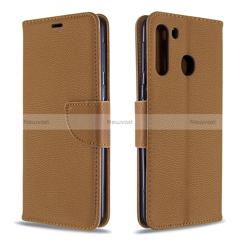 Leather Case Stands Flip Cover Holder B06F for Samsung Galaxy A21