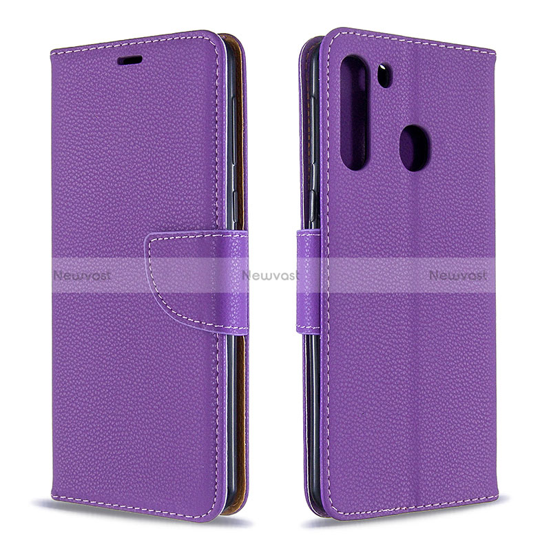 Leather Case Stands Flip Cover Holder B06F for Samsung Galaxy A21