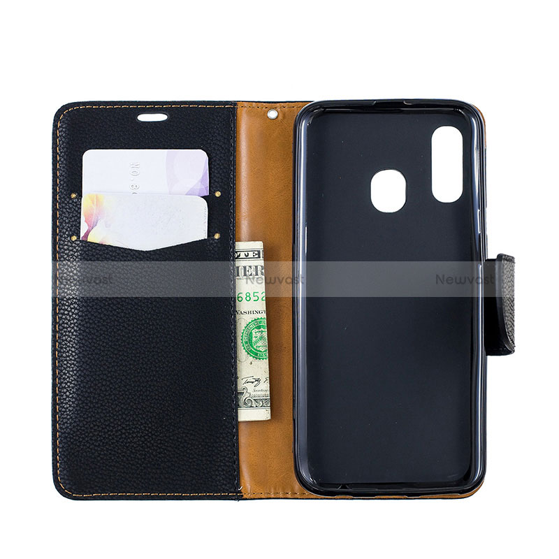 Leather Case Stands Flip Cover Holder B06F for Samsung Galaxy A40