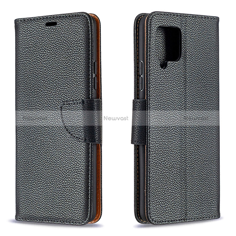 Leather Case Stands Flip Cover Holder B06F for Samsung Galaxy A42 5G Black