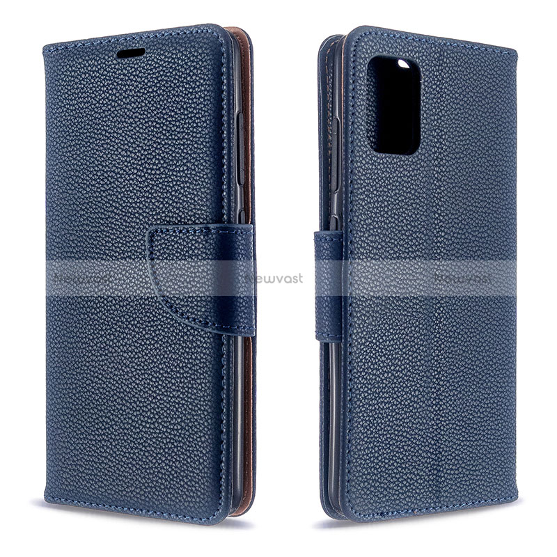 Leather Case Stands Flip Cover Holder B06F for Samsung Galaxy A51 5G Blue