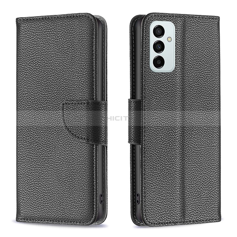 Leather Case Stands Flip Cover Holder B06F for Samsung Galaxy F23 5G Black