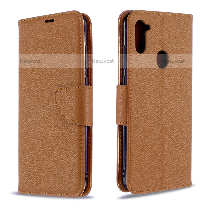 Leather Case Stands Flip Cover Holder B06F for Samsung Galaxy M11