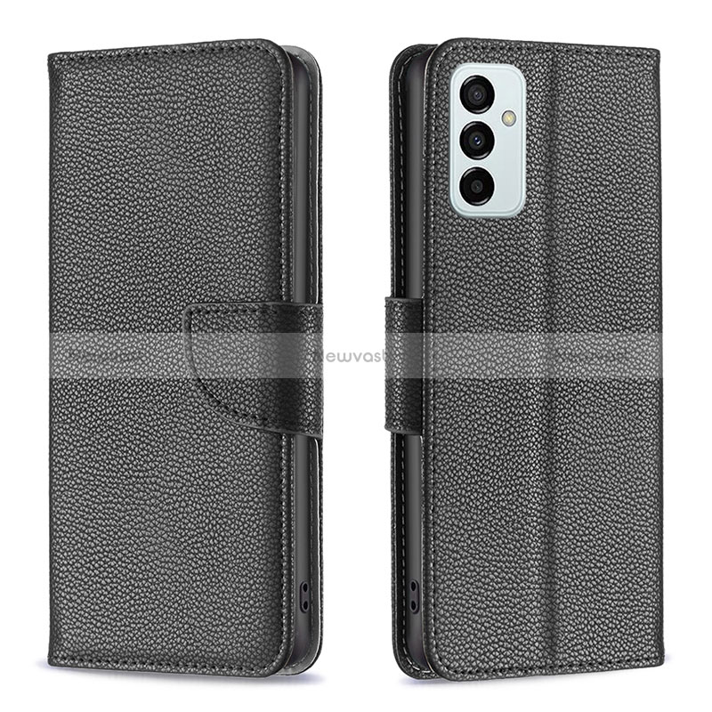Leather Case Stands Flip Cover Holder B06F for Samsung Galaxy M23 5G Black
