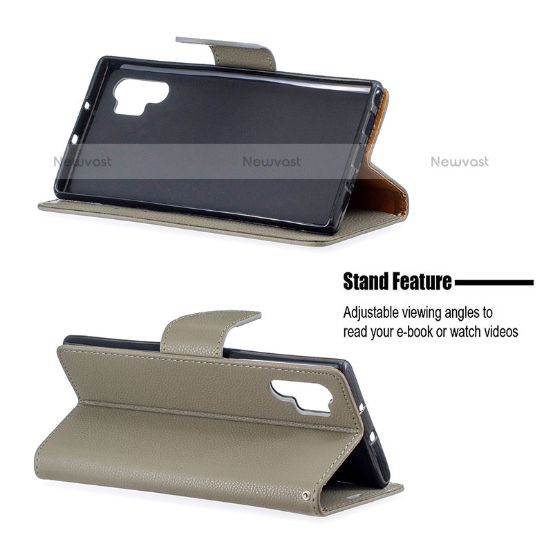 Leather Case Stands Flip Cover Holder B06F for Samsung Galaxy Note 10 Plus 5G
