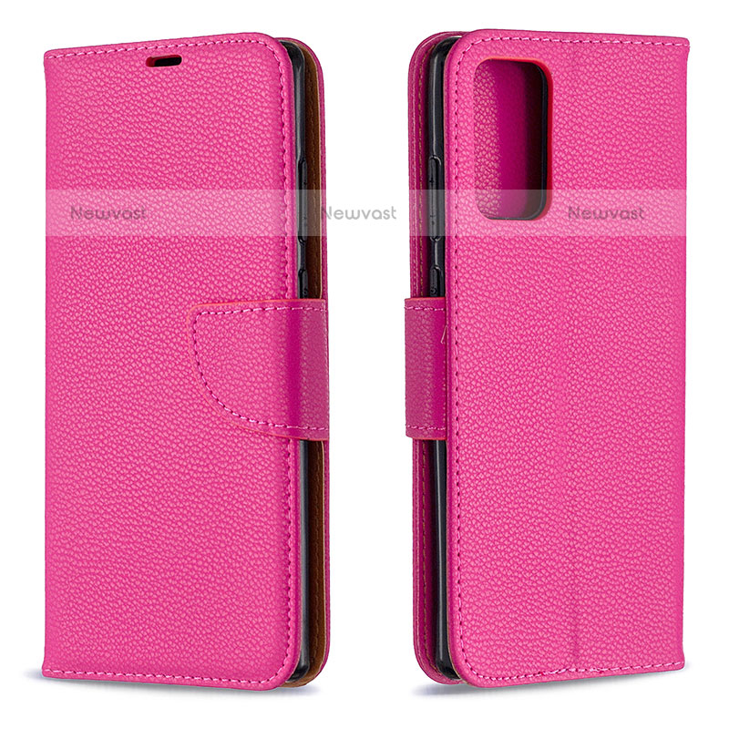Leather Case Stands Flip Cover Holder B06F for Samsung Galaxy Note 20 5G Hot Pink