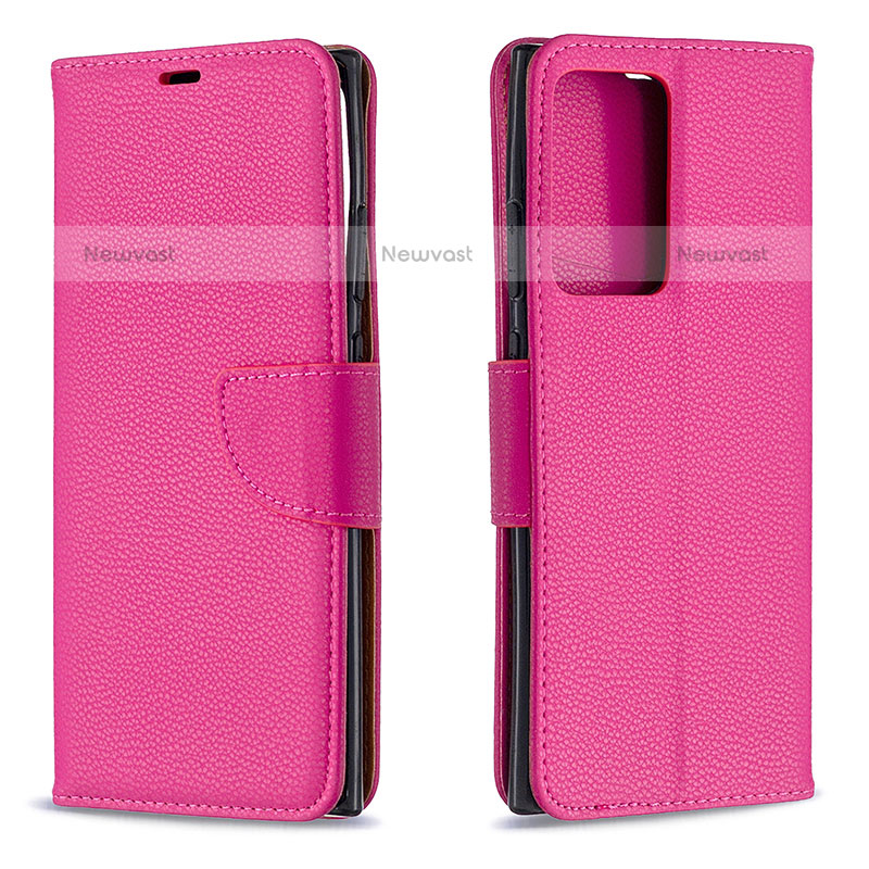 Leather Case Stands Flip Cover Holder B06F for Samsung Galaxy Note 20 Ultra 5G Hot Pink