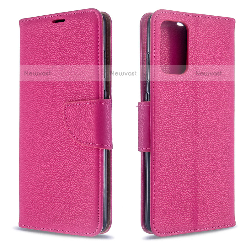 Leather Case Stands Flip Cover Holder B06F for Samsung Galaxy S20 5G Hot Pink