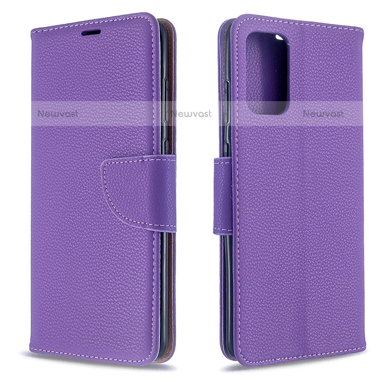 Leather Case Stands Flip Cover Holder B06F for Samsung Galaxy S20 5G Purple