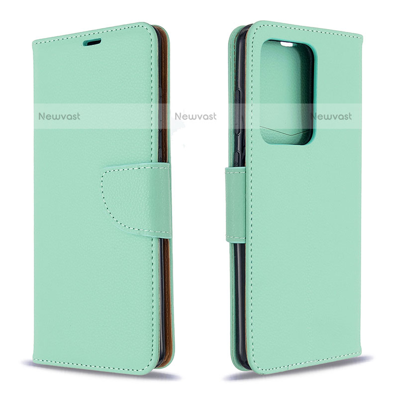 Leather Case Stands Flip Cover Holder B06F for Samsung Galaxy S20 Plus 5G Green