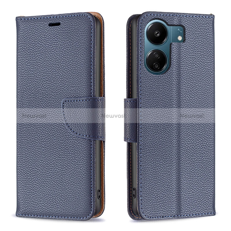 Leather Case Stands Flip Cover Holder B06F for Xiaomi Redmi 13C