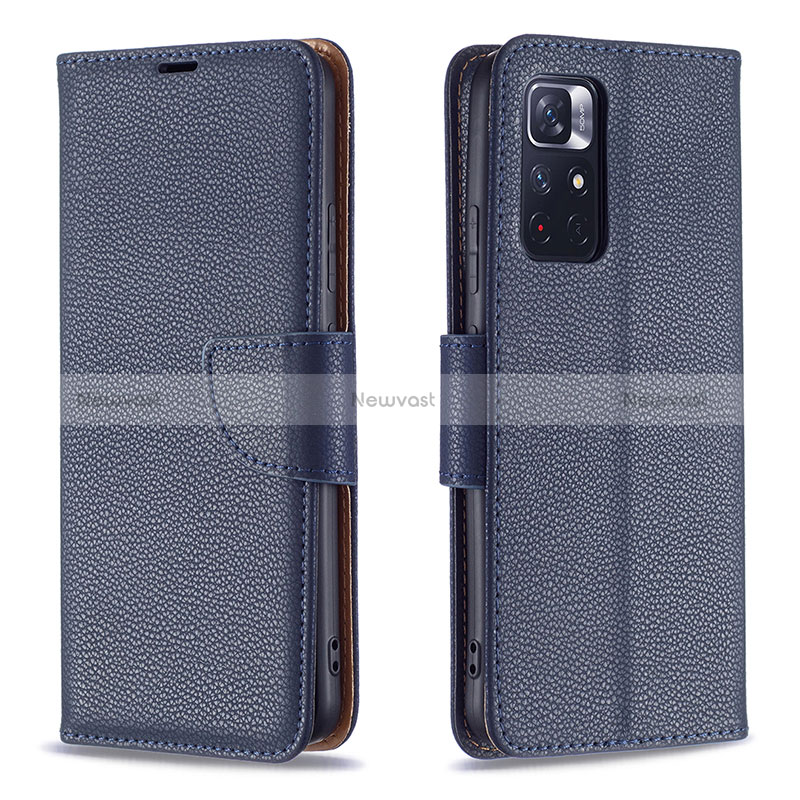 Leather Case Stands Flip Cover Holder B06F for Xiaomi Redmi Note 11S 5G