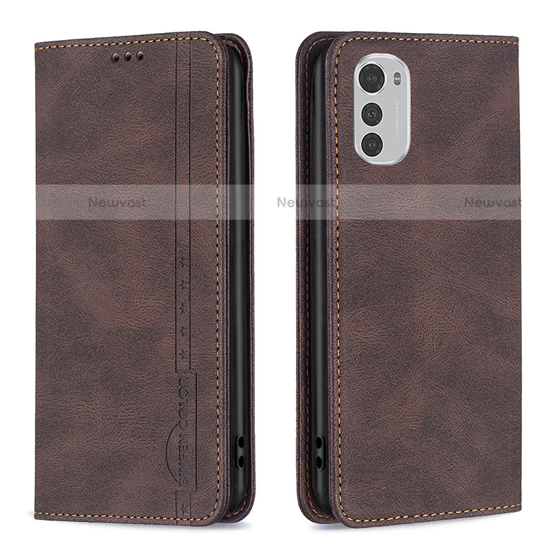 Leather Case Stands Flip Cover Holder B07F for Motorola Moto E32s