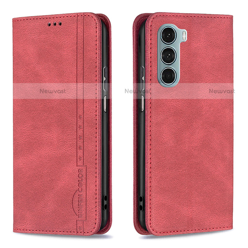Leather Case Stands Flip Cover Holder B07F for Motorola Moto G200 5G