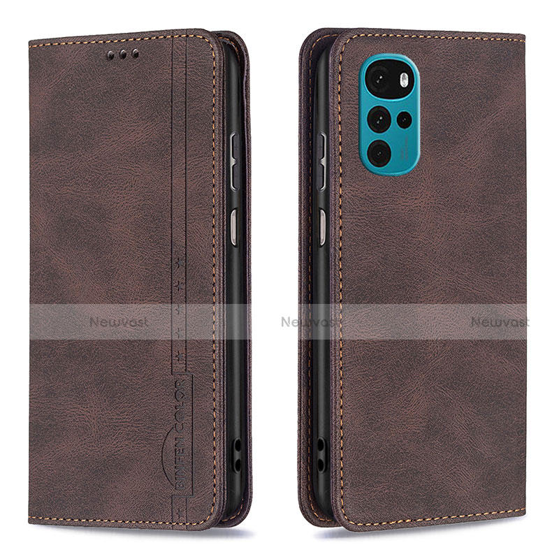 Leather Case Stands Flip Cover Holder B07F for Motorola Moto G22