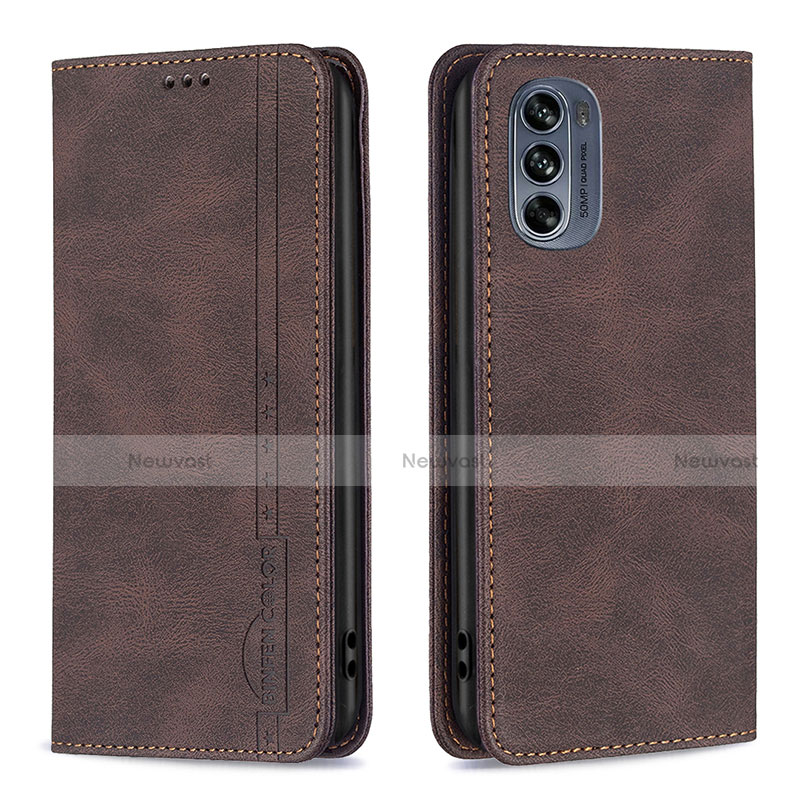 Leather Case Stands Flip Cover Holder B07F for Motorola Moto G62 5G