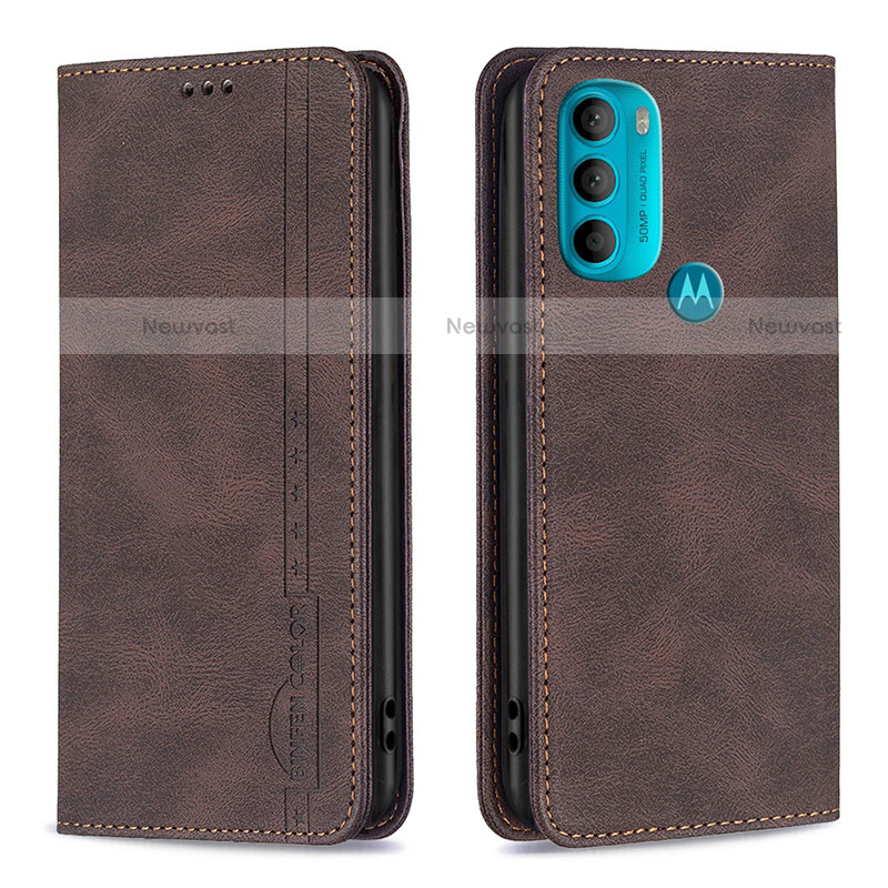 Leather Case Stands Flip Cover Holder B07F for Motorola Moto G71 5G