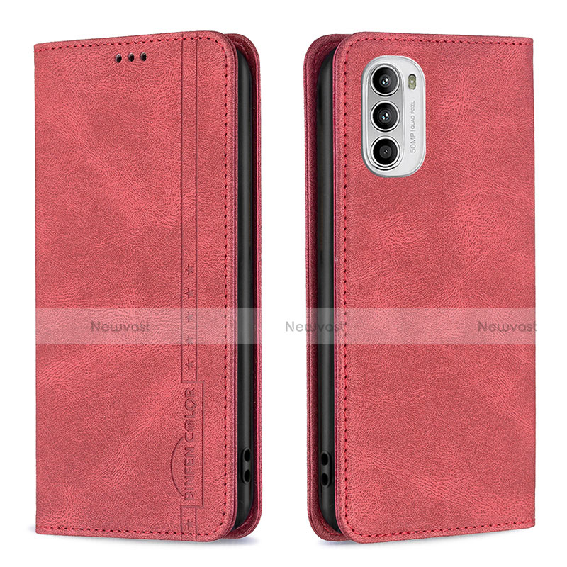 Leather Case Stands Flip Cover Holder B07F for Motorola Moto G71s 5G