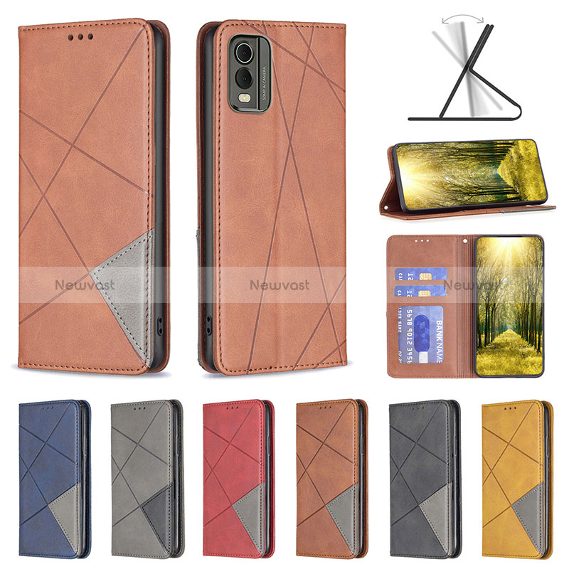 Leather Case Stands Flip Cover Holder B07F for Nokia C32